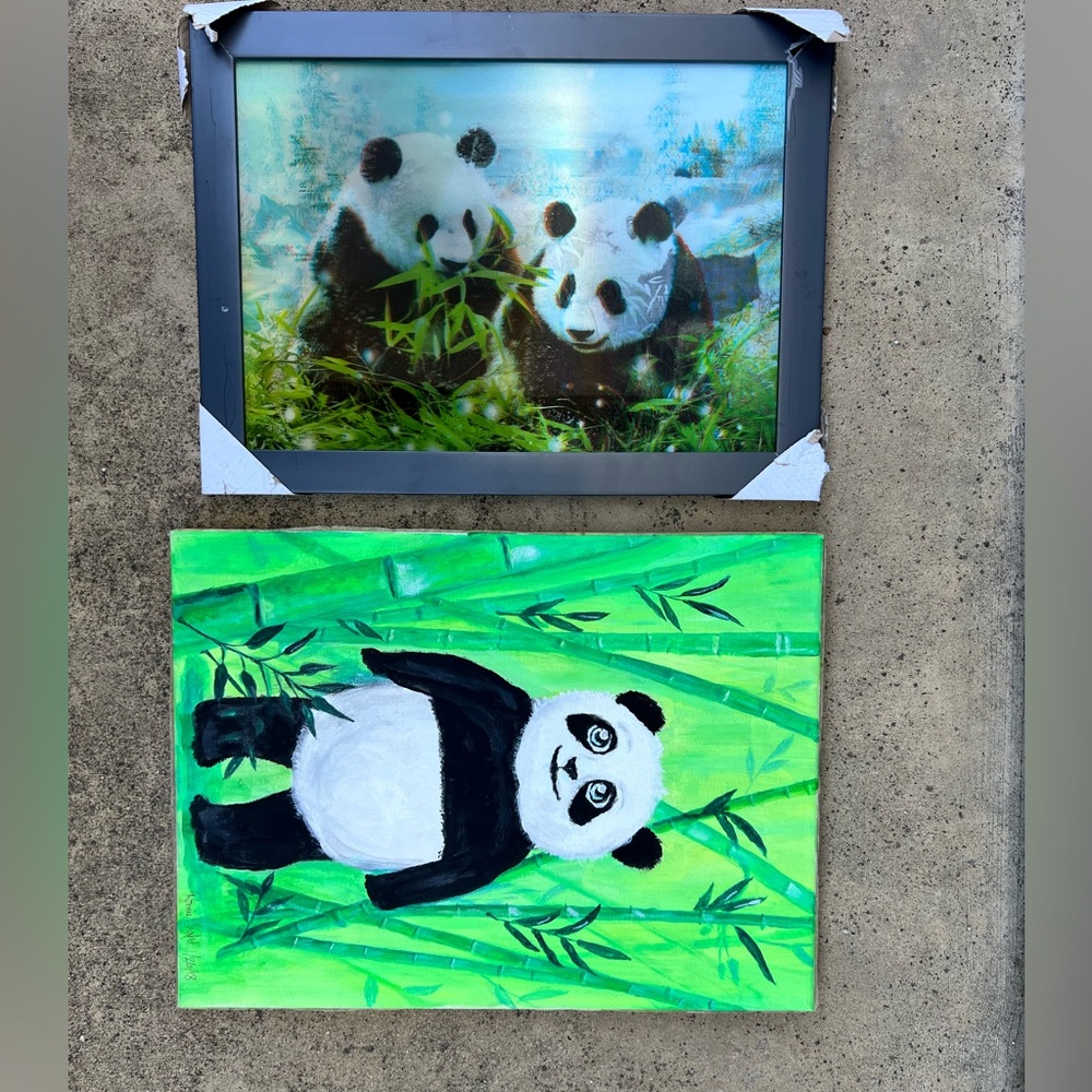 Panda Wall Art Prints Set - see video!